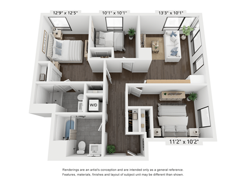 3 Bed / 2 Bath at The Indie, Boston, MA  